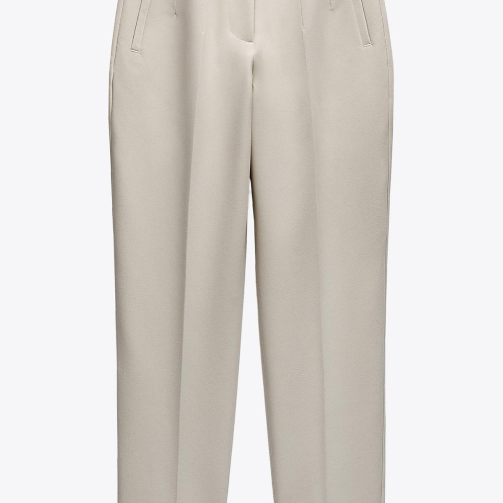 Zara Cream Trousers with Classic Pleats